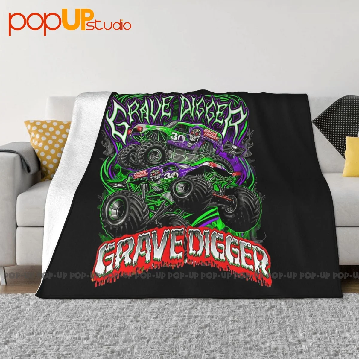 Monster Jam Monster Truck Grave Digger Coperta Soft Home Decor Divano Decorativo