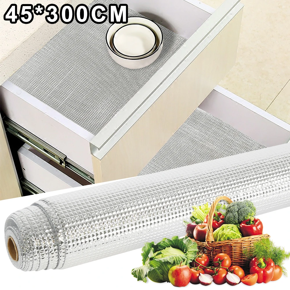 1 Roll Kitchen Sticker Table Mat Drawers Shelf Liners Cupboard