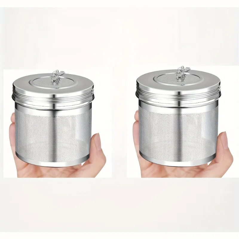 Large 304 Stainless Steel Tea Ball Infuser for Loose Leaf Tea and Spice Balls for Cooking Soups, Threaded Lid, Chain Hook