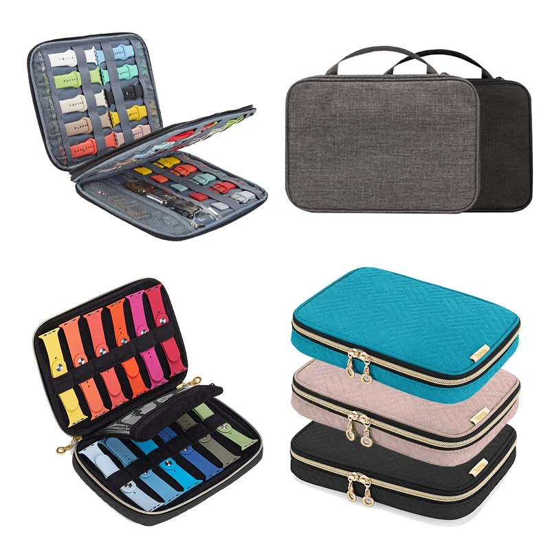 Watch Organizer Case Durable Multifunction Portable Travel for Apple Strap Band Carrying Watchband Storage Box Bag |