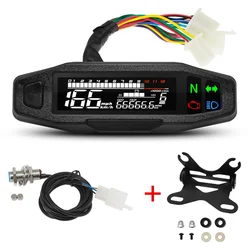 Universal LED Waterproof Motorcycle Speedometer with Digital Display and Adjustable Bracket (With W bracket)