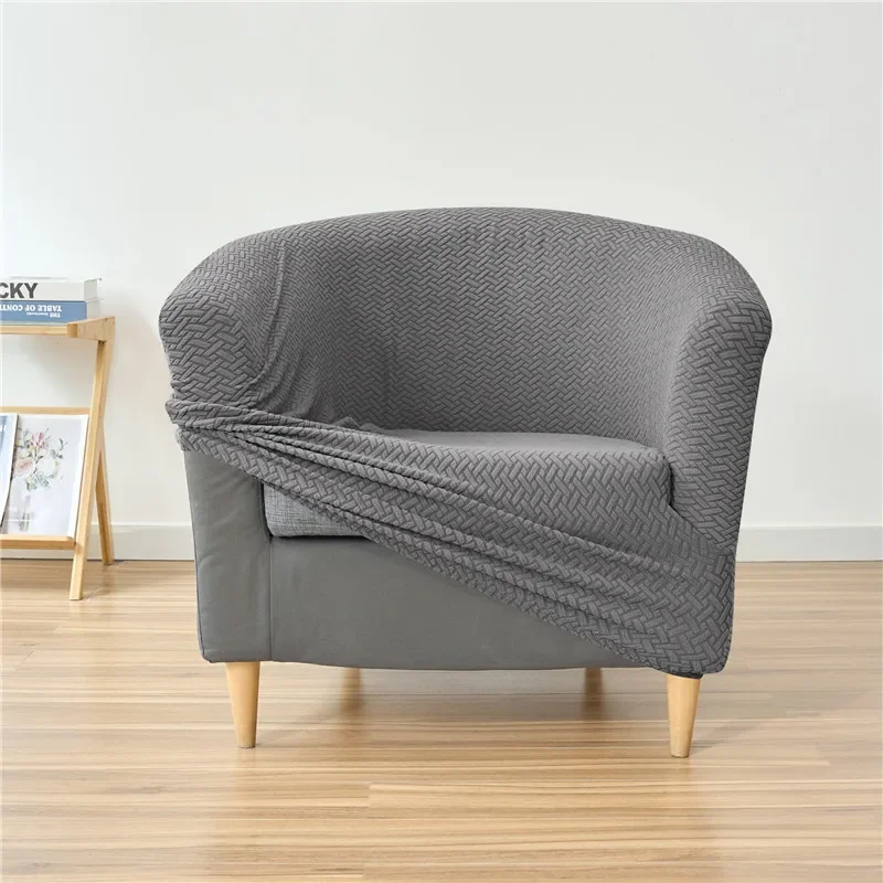 Jacquard Tub Chair Cover Elastic Club Sofa Covers Stretch Spandex Single Armchair Sofa Slipcovers for Living Room Bar Home Decor 4