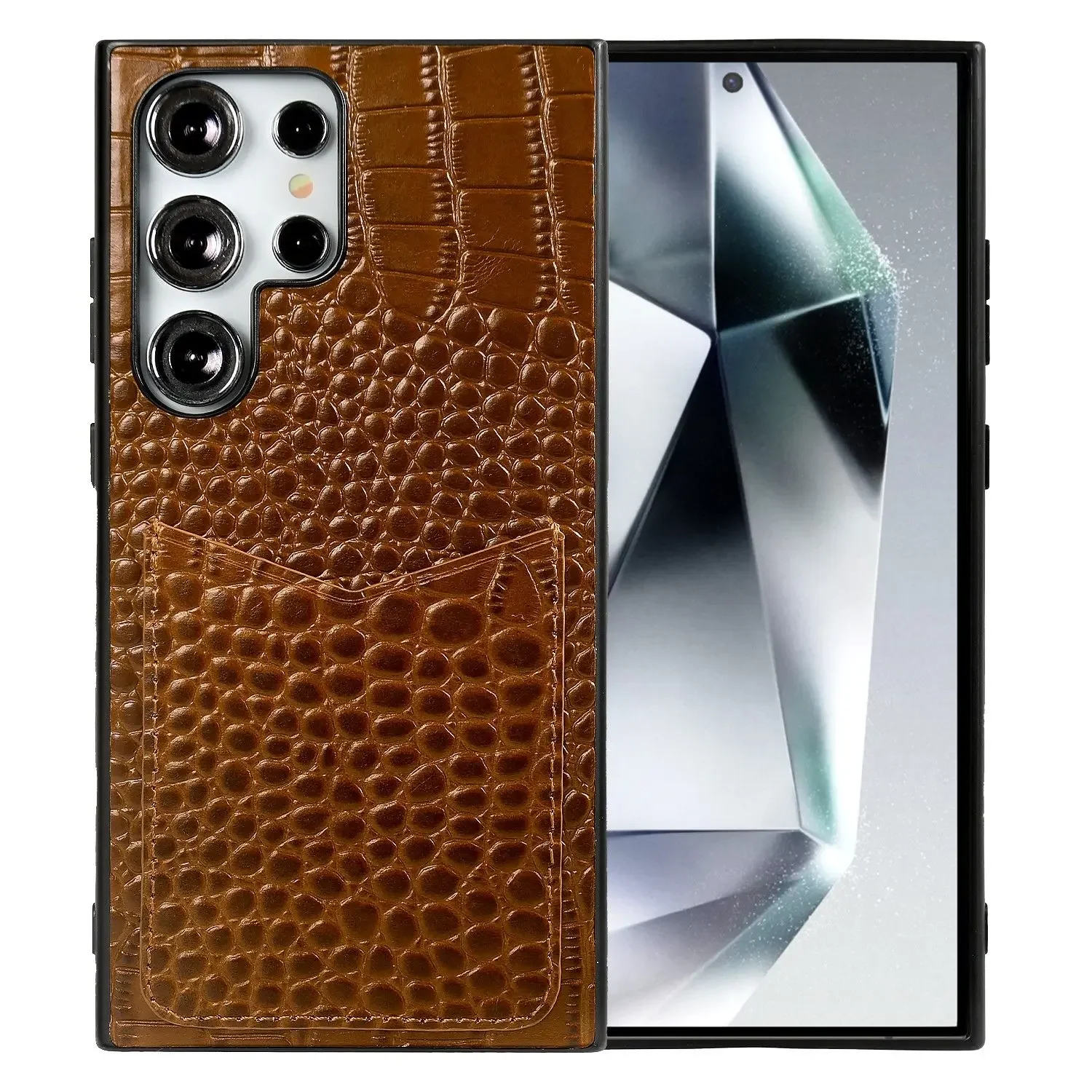Premium Genuine Leather Full-Wrap Phone Case with Card Holder