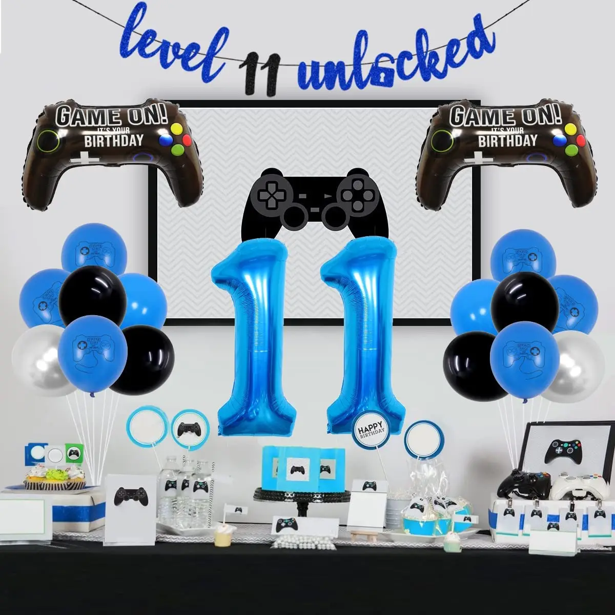  Level 11 Unlocked Cake Topper, Video Game Cake Topper, Game  Controller Cake Topper for 11th Birthday Party Decoration : Grocery &  Gourmet Food