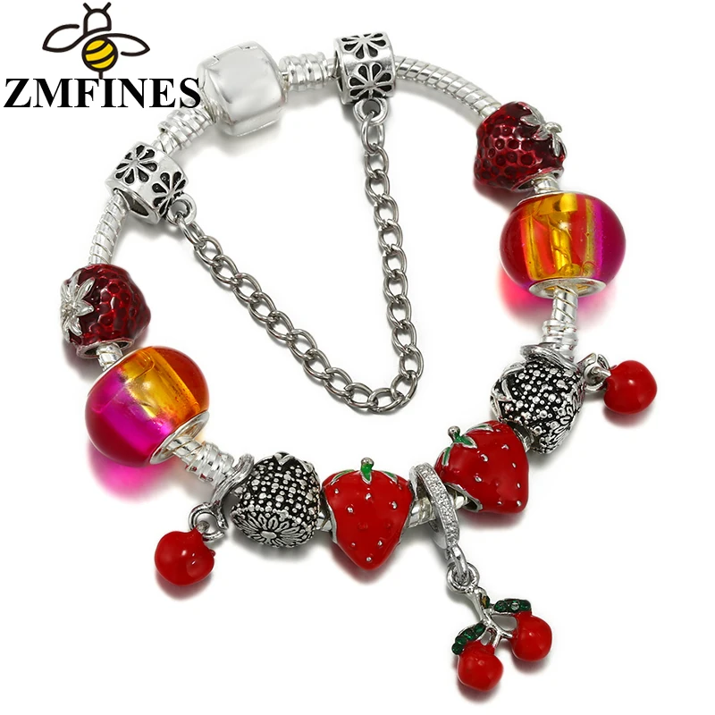 

Подвеска в виде клубники в виде фрукта, цепочка-змея для рукоделия, оригинальный браслет-талисман для любимых женщин, высококачественные украшения