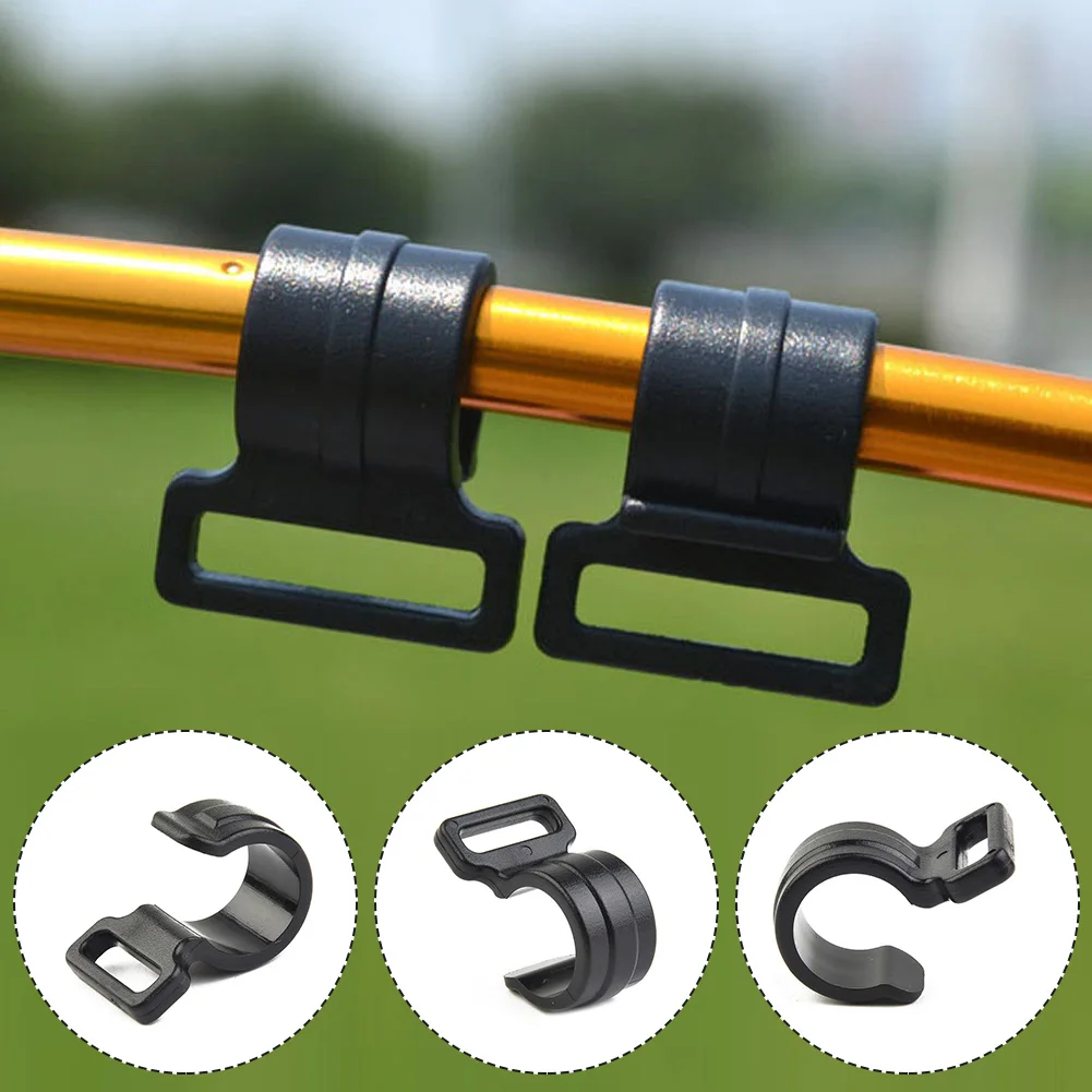 

10pcs Tent Hooks Camping Caravan Awning Tent Pole Plastic Inner C Clips S/M/L Black Camping Canopy Caravan Fixed Link