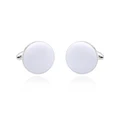 White Round Cufflink