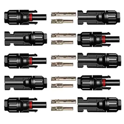 Solar Connector Set with Spanners - Waterproof Connectors for Solar Panels and Cables (5 Pairs) (10PCS - no - spanner)