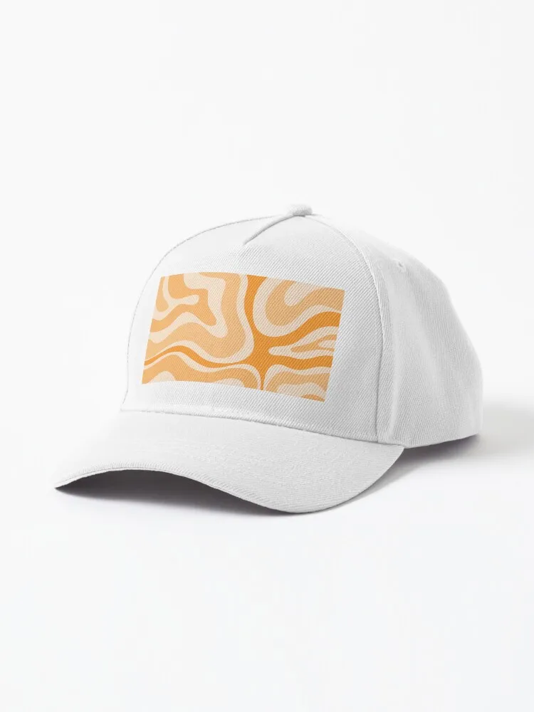 

Modern Retro Liquid Swirl Abstract in Light Pumpkin Orange Cap cap luxury brand Flamengo starlink bray wyatt kewpie