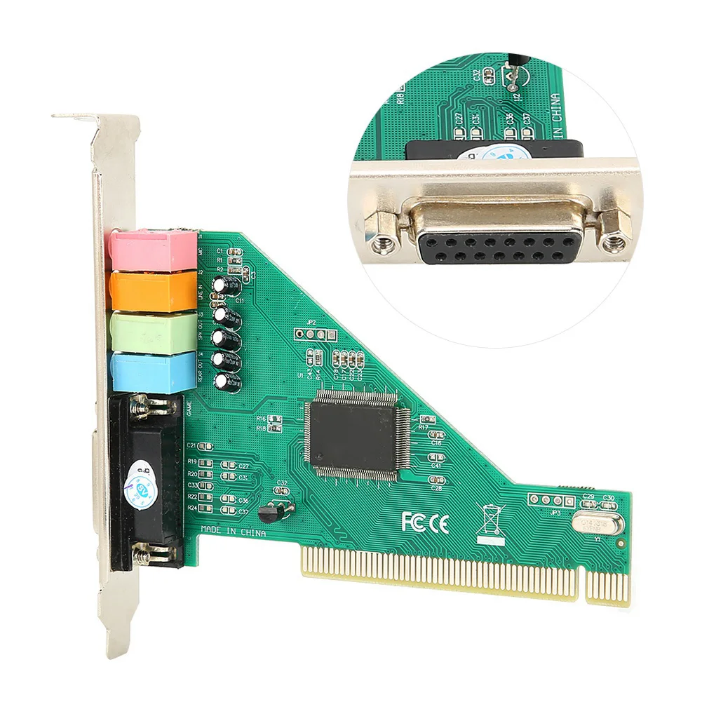 오디오 카드 PCI 사운드 카드 CMI8738 컴퓨터 데스크탑용 PCI 사운드 카드 채널 4.1 내부 오디오 카드 스테레오 서라운드 CMI8738