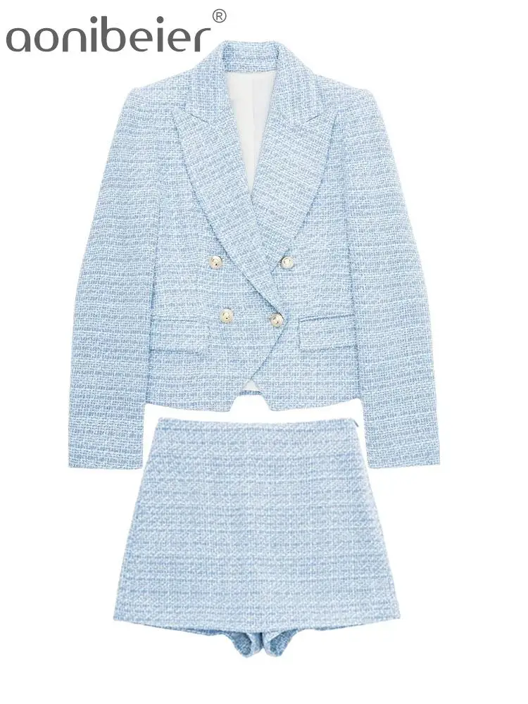 Blazer Shorts Set Tweed Shorts Tweed Suit Tweed Set 2 Piece Traf