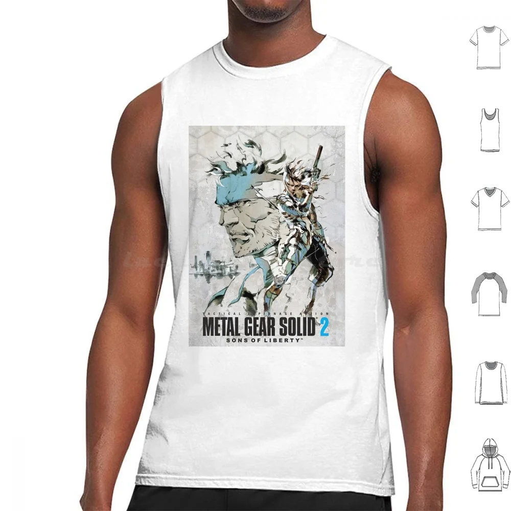 Metal Gear Solid 2 Design Canotte Stampa Cotton Snake Metal Gear Solid Solid Snake Metal Gear Big Kojima Metal Gear