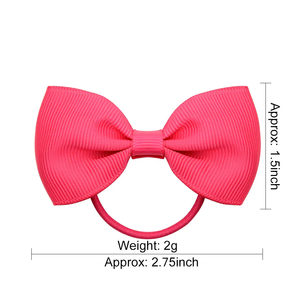 Fashion Small Baby Elastic Rubber band Head rope Mini Solid Ribbow Bow Tie Girls Hair Accessories 1 Pcs nylon hair tie
