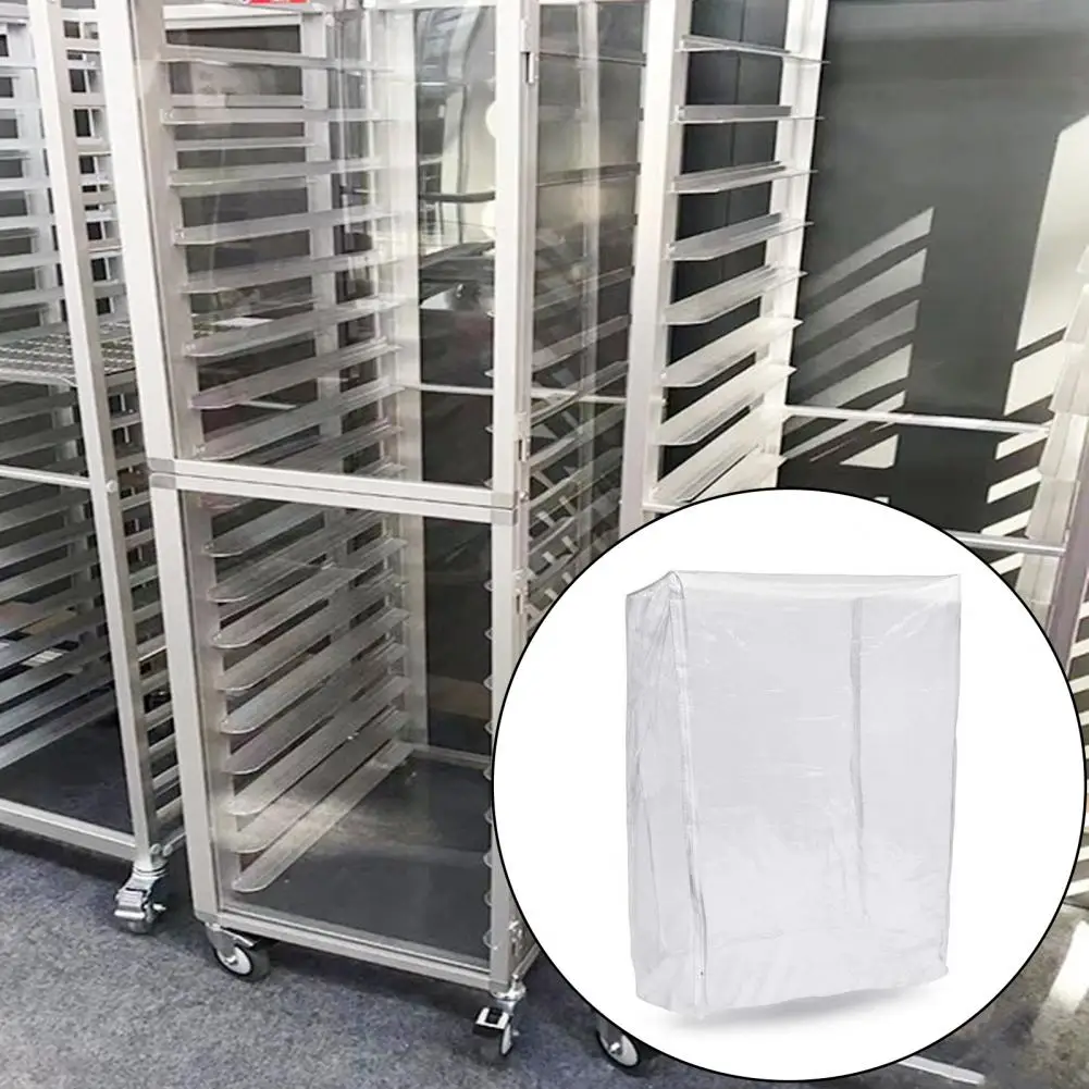 Bread Rack Cover Tear-resistant Transparent Zipper Closure Bun Pan Rack Cover Reinforced Seams Bread Case For Home Bakery