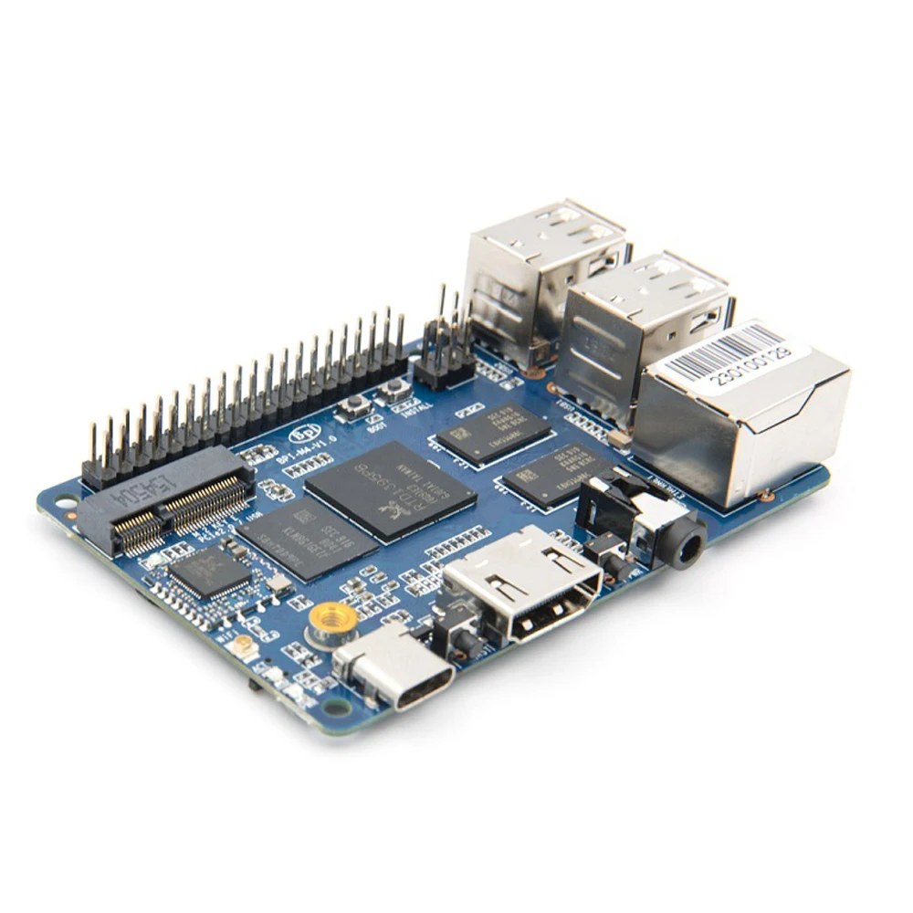 Banana Pi BPI-M4 2GB RAM 8GB eMMC Realtek RT1395 Cortex A53 Quad-Core Mali MP470 con WiFi PoE M.2 Mkey PCIe SBC Mini PC