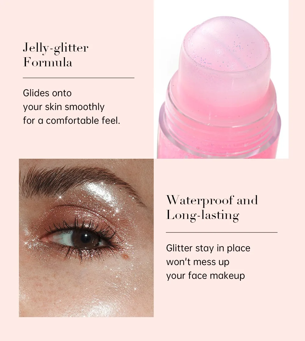 Description Picture 6 of itemRolling Sequins Glitter Gel Face Body Painting Shine Liquid Green White Pearl Gloss Eye Shadow Brighten Stage Makeup Decoration