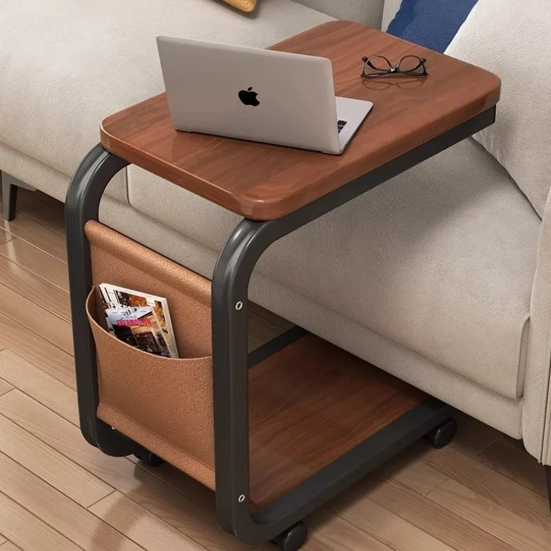 Modern Mobile Coffee Side Table Bedside Nightstand Small Rolling Height Adjustable Sofa End Table Metal Table Furniture Home
