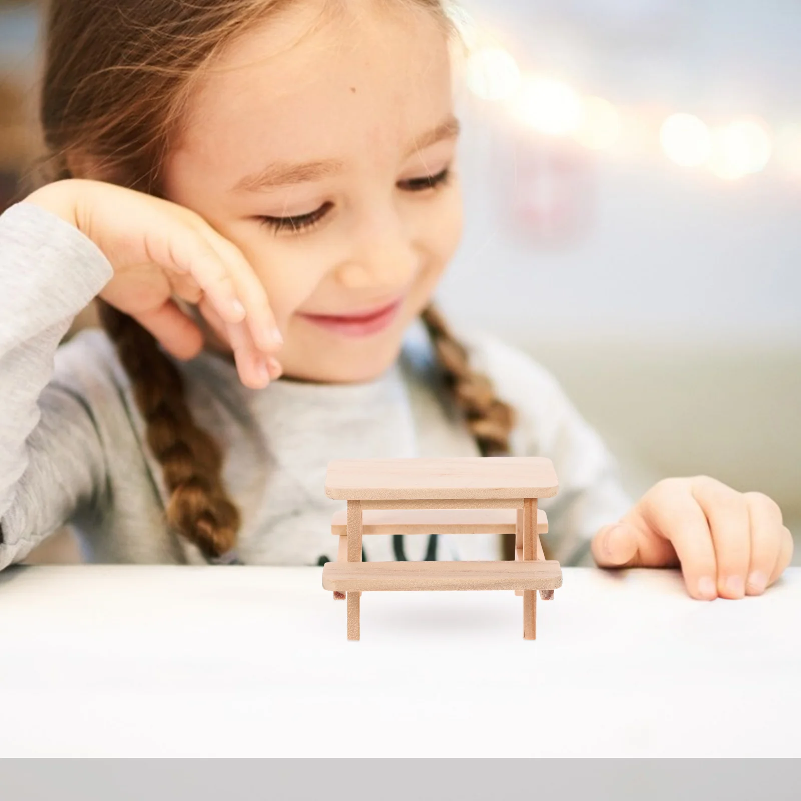 

Table Decor House One Piece Picnic Model Mini Furniture Adornment Miniature Supplies