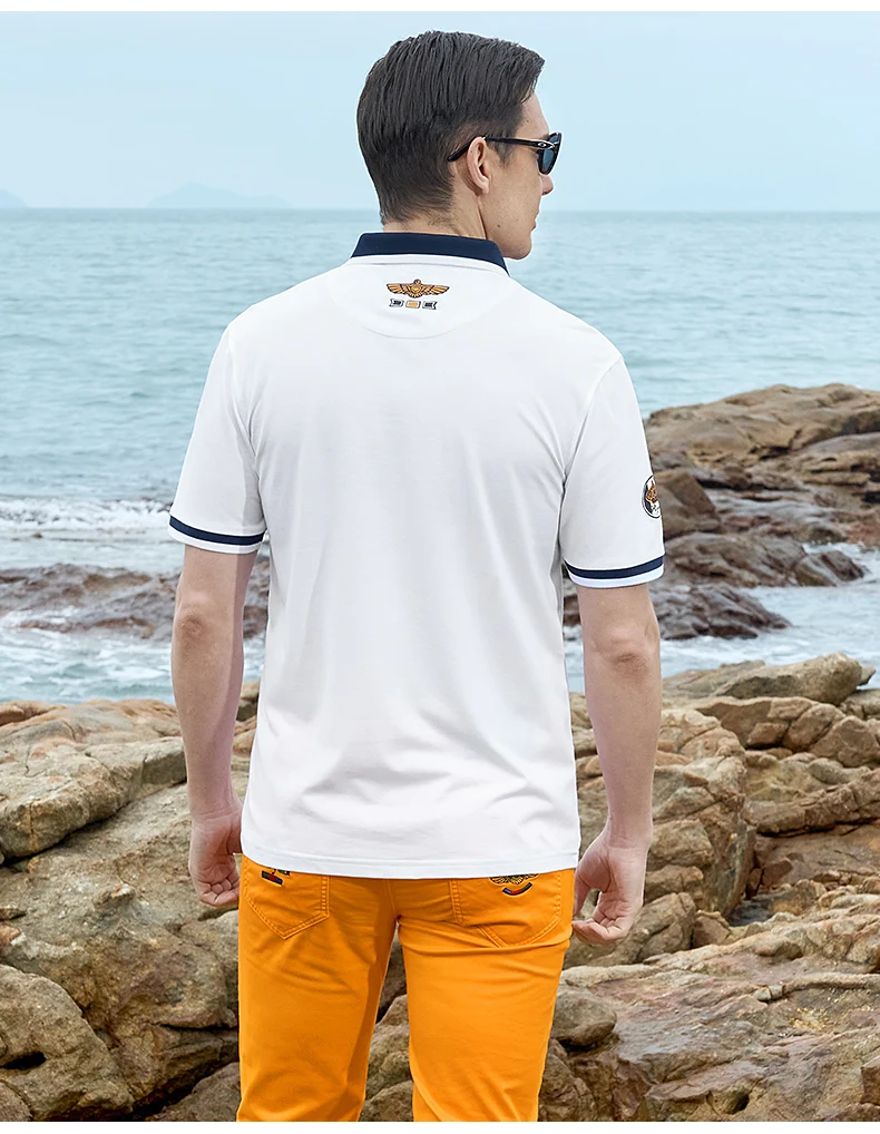 New Summer Straight Men's Business Polo Short Sleeved Bruce&Shark Fashion Mercerized Cotton T-shirt Man Breathable Big Size 4XL 25 S9281dba306e6408882a2e38f728d3399m