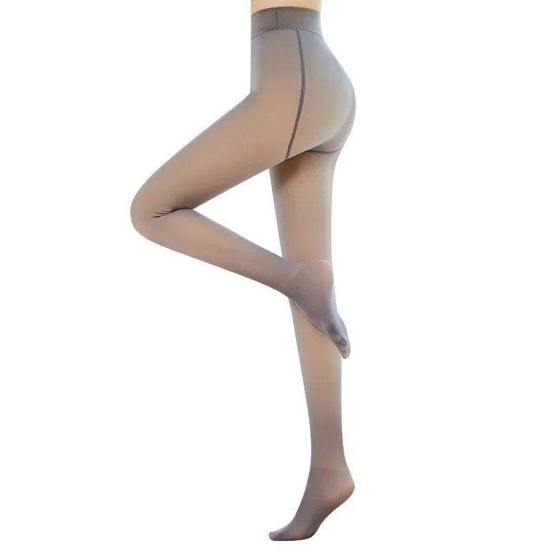 Black Skin Penetrating Leggings Net Red Flight Attendant Socks Women\'s Thickened Black Silk Fake Flesh Penetrating Leggings