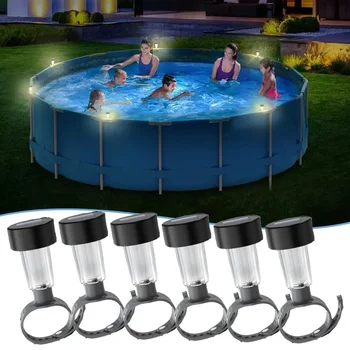 1-10PCS Lampada solare per piscina sospesa Lampada a cilindro a LED per piscina fuori terra Giardino esterno Impermeabile Bianco caldo IP44 Uso 1