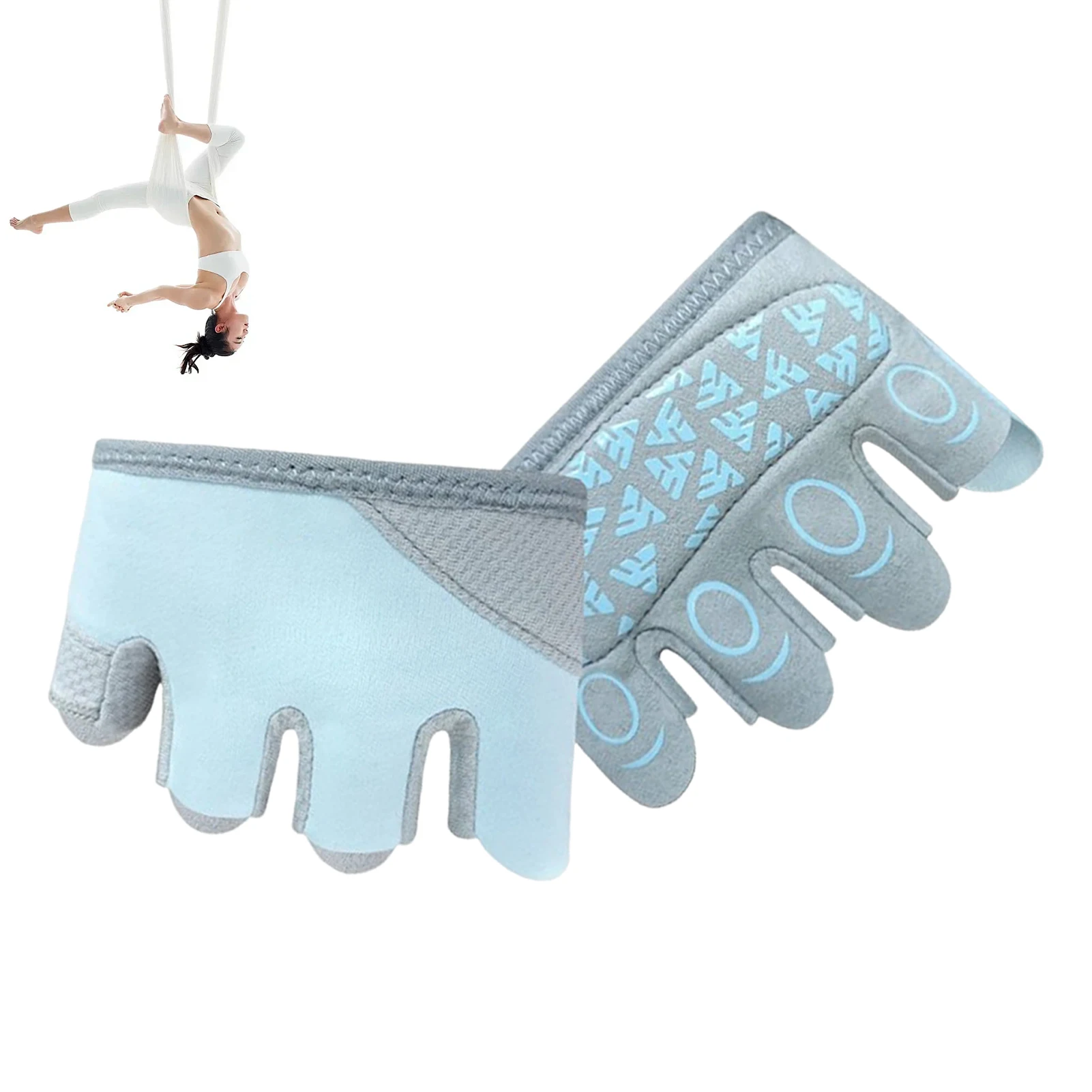 Women's Aerial Yoga Gloves Four Finger Anti Slip Nylon Gloves Soft Comfortable Sports Yoga Dancing Cycling Fitness Gloves 3