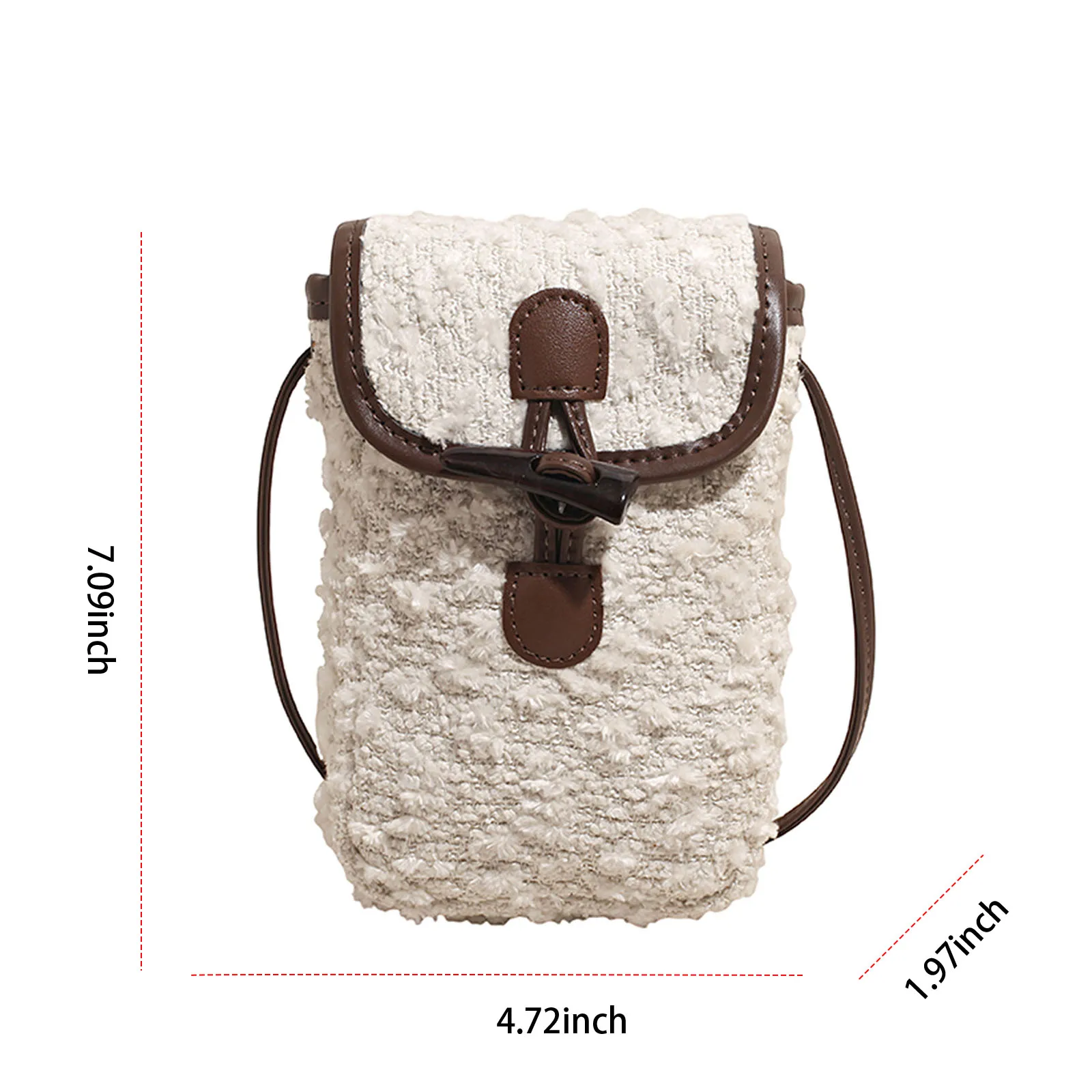 Faux Suede Shoulder Bag Cow Horn Buckle Underarm Bag Vintage Crossbody Bag for Women Shopping Travel
