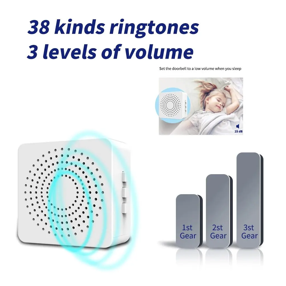 Wireless Doorbell Outdoor Wireless Doorbell USB Plug 150M Long-distance 3-speed Volume 23A 12V Battery Homepage Welcome to Use Doorbell wireless doorbell