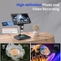 Microscope numérique LCD 7 pouces, loupe 50X-1200X, 5MP HD, 8 lumières LED pour la réparation électronique, anneau de soudure, vue sur PC, cadeaux 4