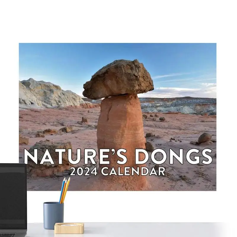 Nature's Dicks Calendar 2024 Funny Prank Calendar 2024 for Wall Wall Planner Hangable Family Calendar Wander Through Nature's