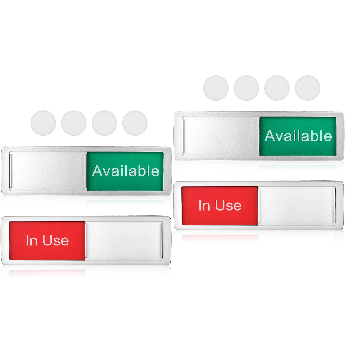 

4 Pcs Vacant Occupied Signs Privacy Signs Available or In Use Sign Slider Door Indicator Signs for Home Office Restroom
