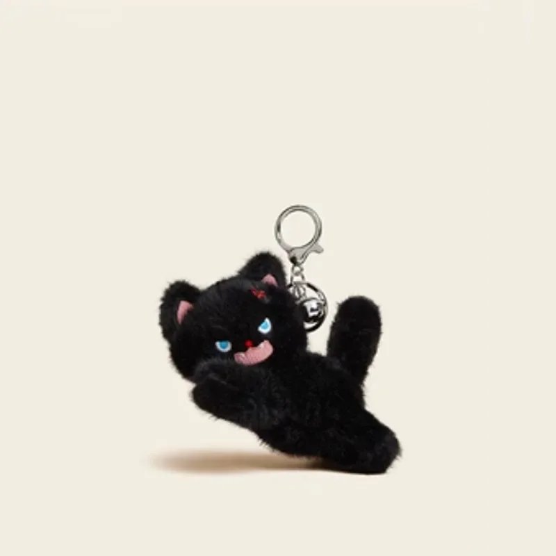 Creative Cartoon Black White Cats Animals Soft Stuffed Plush Exquisite Kawaii Backpack Decoration Keychain Birthday Gifts Kids 5
