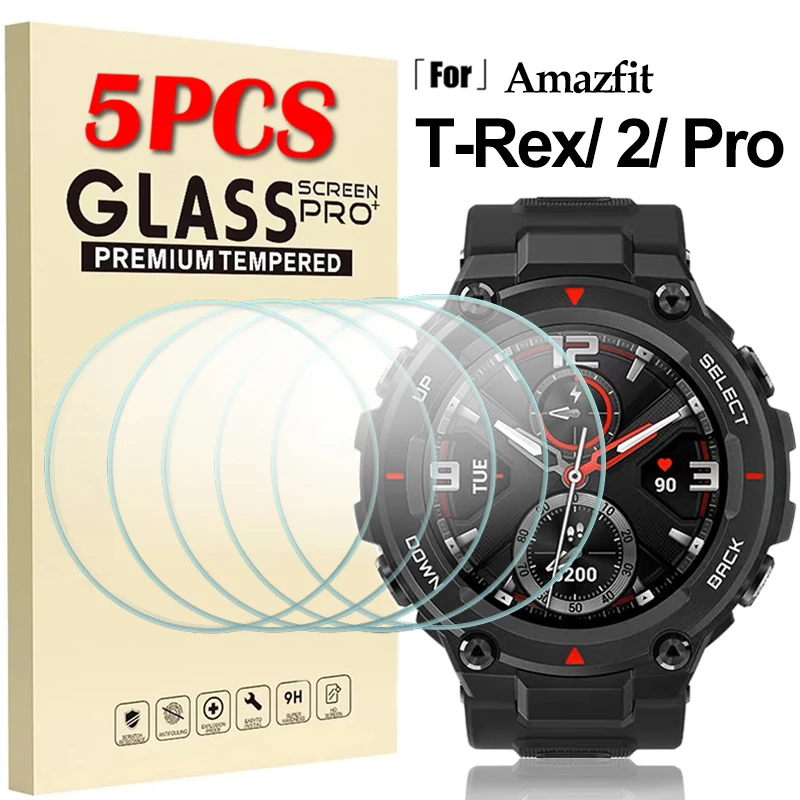 For Amazfit T Rex Pro T-Rex 2 Xiaomi Screen Protector 9H Tempered Glass TRex T-Rex Pro Protective Film For Huami Amazfit T Rex full cover screen protector for amazfit gtr 3 clear 3d curved soft protective film for xiaomi amazfit t rex pro gtr2 not glass