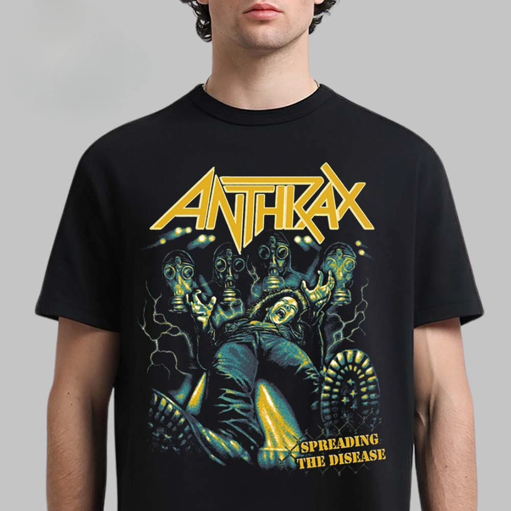 새로운 Anthrax 코튼 밴드 셔츠 유니섹스 여름 짧은 소매 패션 브랜드 티 럭셔리 캐주얼 빈티지 티셔츠