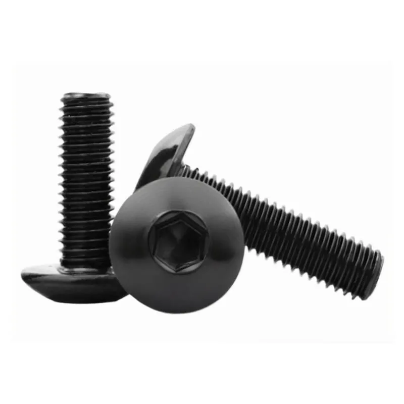 Black Stainless Steel Flat Head Hexagon Socket Screws Bolts M6 M5 10pcs for Car Motorcycle Moped Scooter Tail Plates