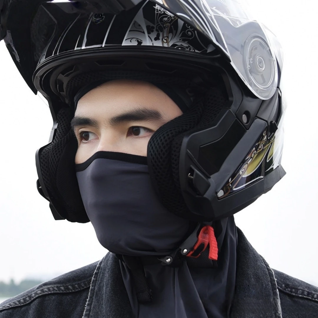 오토바이 마스크 여름 아이스 실크 자전거 캡 자외선 차단 통기성 자전거 반다나 스카프 스포츠 MTB 로드 마스크 캡