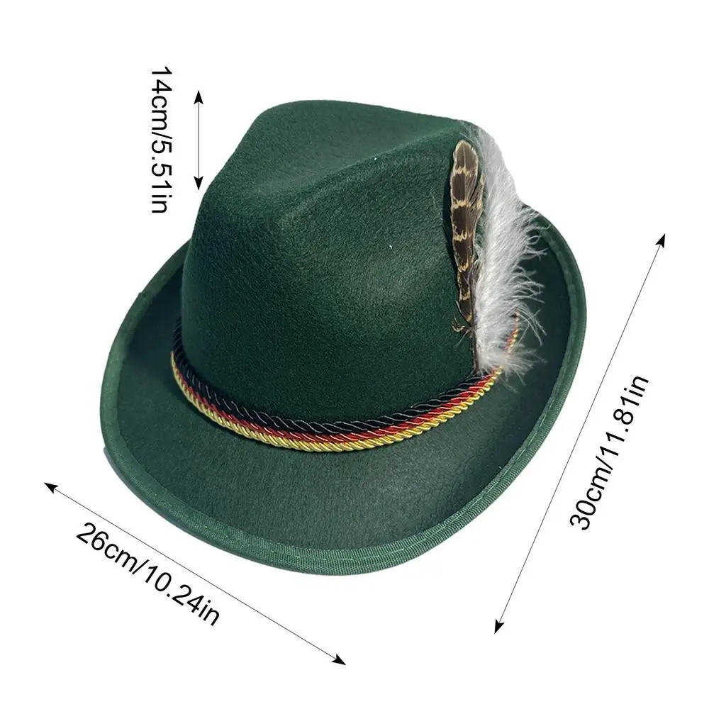 Description Picture 5 of itemAlpine Hats with Feather Soft Oktoberfest German Hats for Adults Fashionable Alpine Hat for Cosplay Holiday Party Carnival