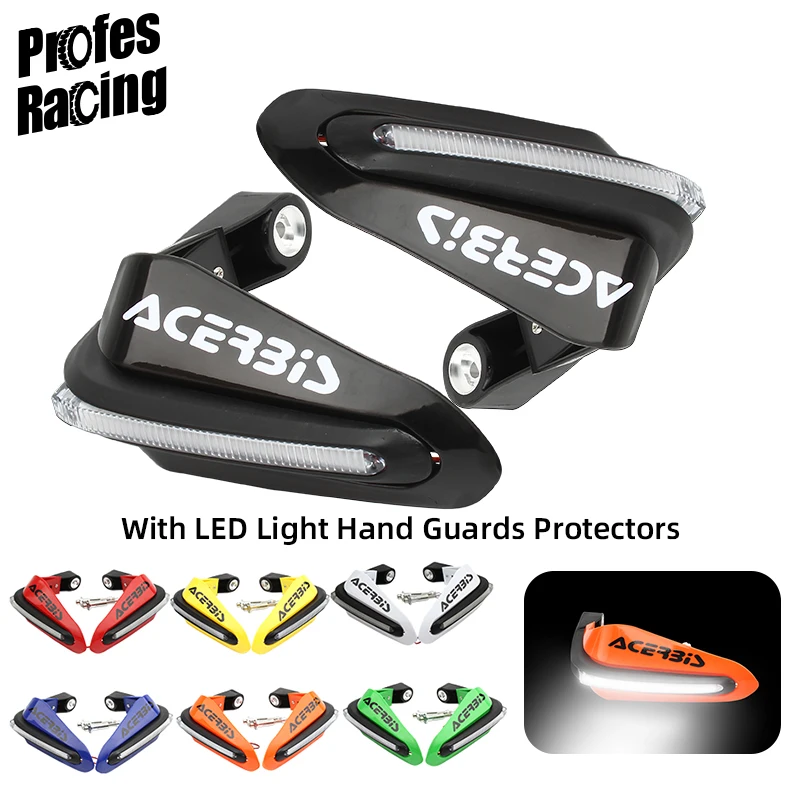 Motorcycle LED Light Handlebar Hand Guards 1 Pair LED Hand Guards ...