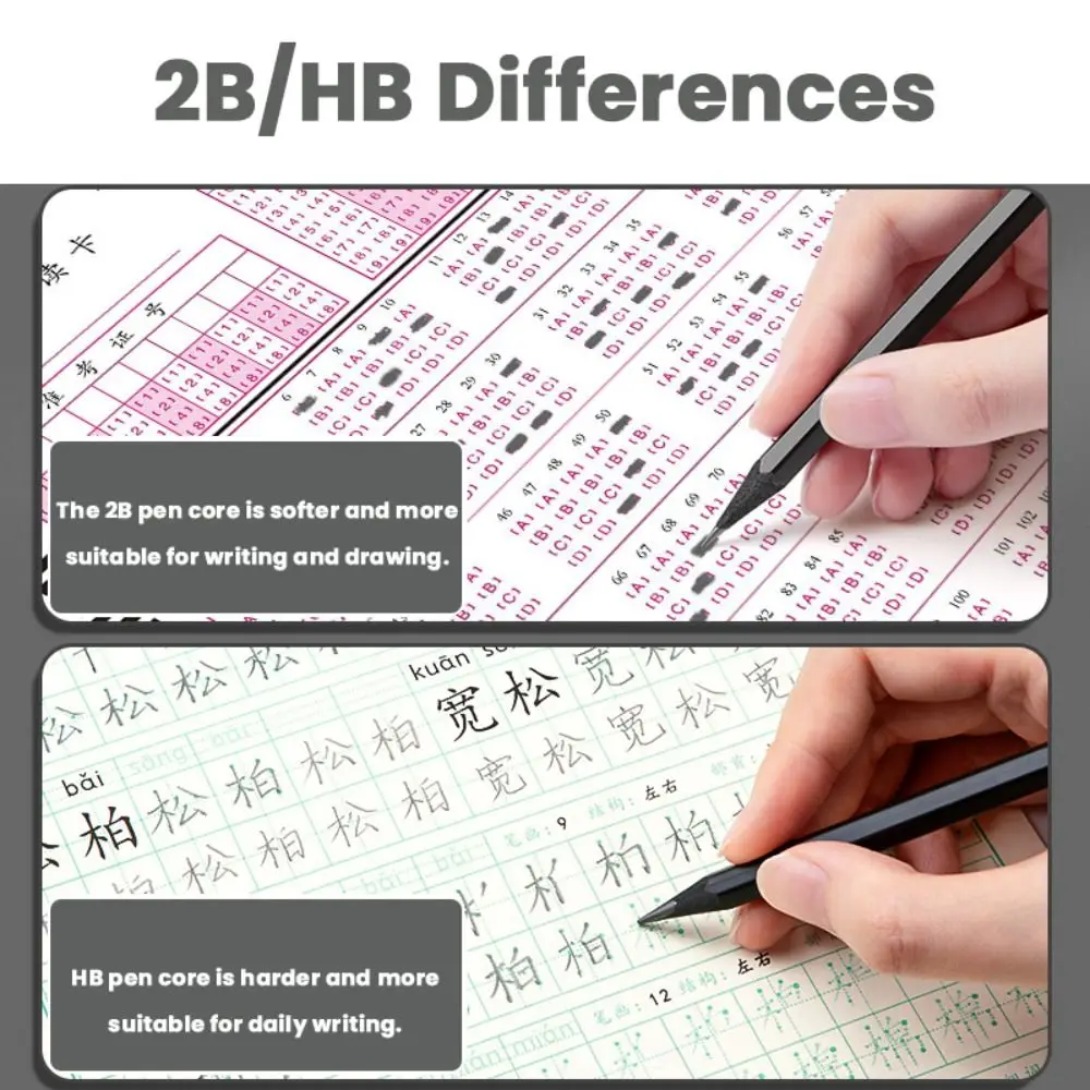10/30PCS Professional Black Wood Graphite Pencil HB 2B Black Lead HB/2B Pencil Sketch Pencil Set Students Art Drawing Stationery 5
