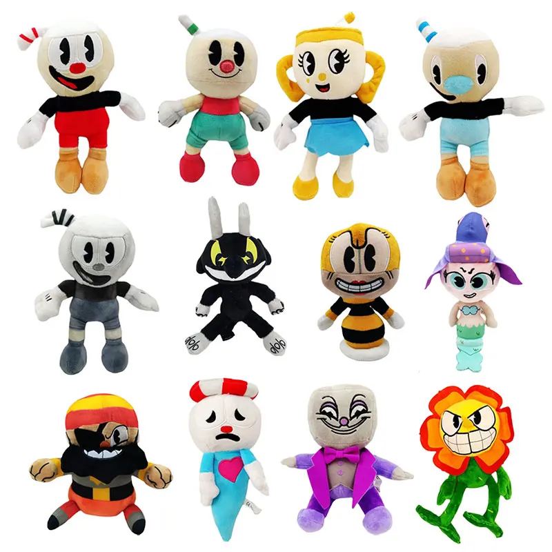 Cartoon Game The Cuphead Show 25cm Plush Toys Cute Mugman Chalice Stuffed Plushies High Quality Soft Doll for Kids Birthday Gift