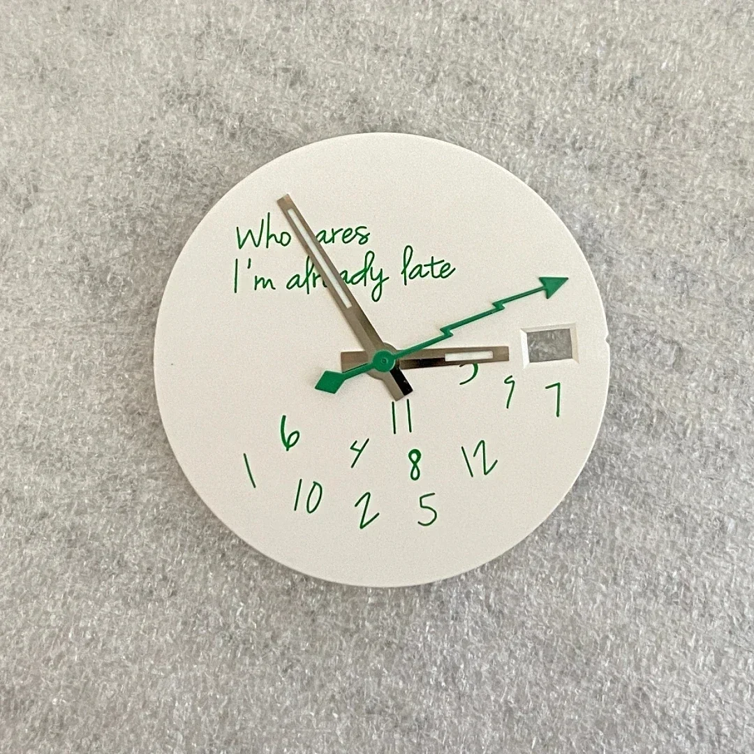 Sleek 28.5mm DIY Watch Dial – Bold 'It's Already Late' Design