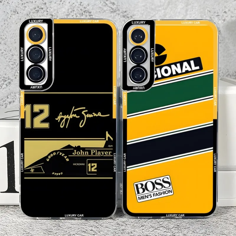 Ayrton Senna Helmet F1 Racing Phone Case Per Xiaomi Redmi Note 13 11 10 9 Lite 12 Pro Plus 12S 10C 12 F3 X3 Gt Angel Eyes Case