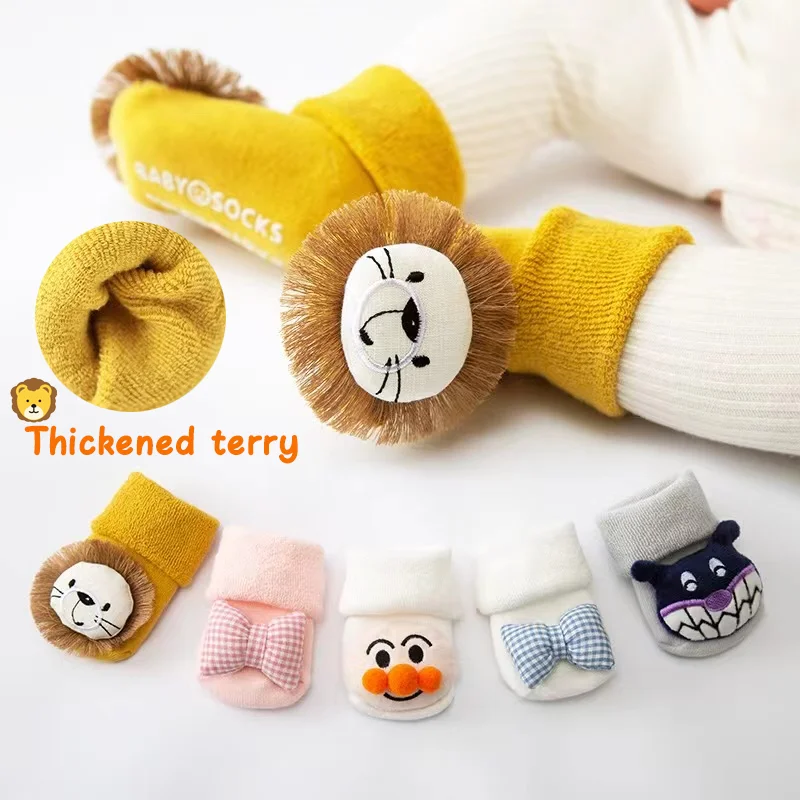 

Warm And Non-slip Baby Girls Socks Newborn 3D Cartoon Animal Baby Socks Infant Baby Boy Socks Combed Cotton Floor Sock Shoes