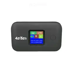 Portable 4G Travel WiFi Hotspot with LED Display and 300Mbps Speed (Black European)