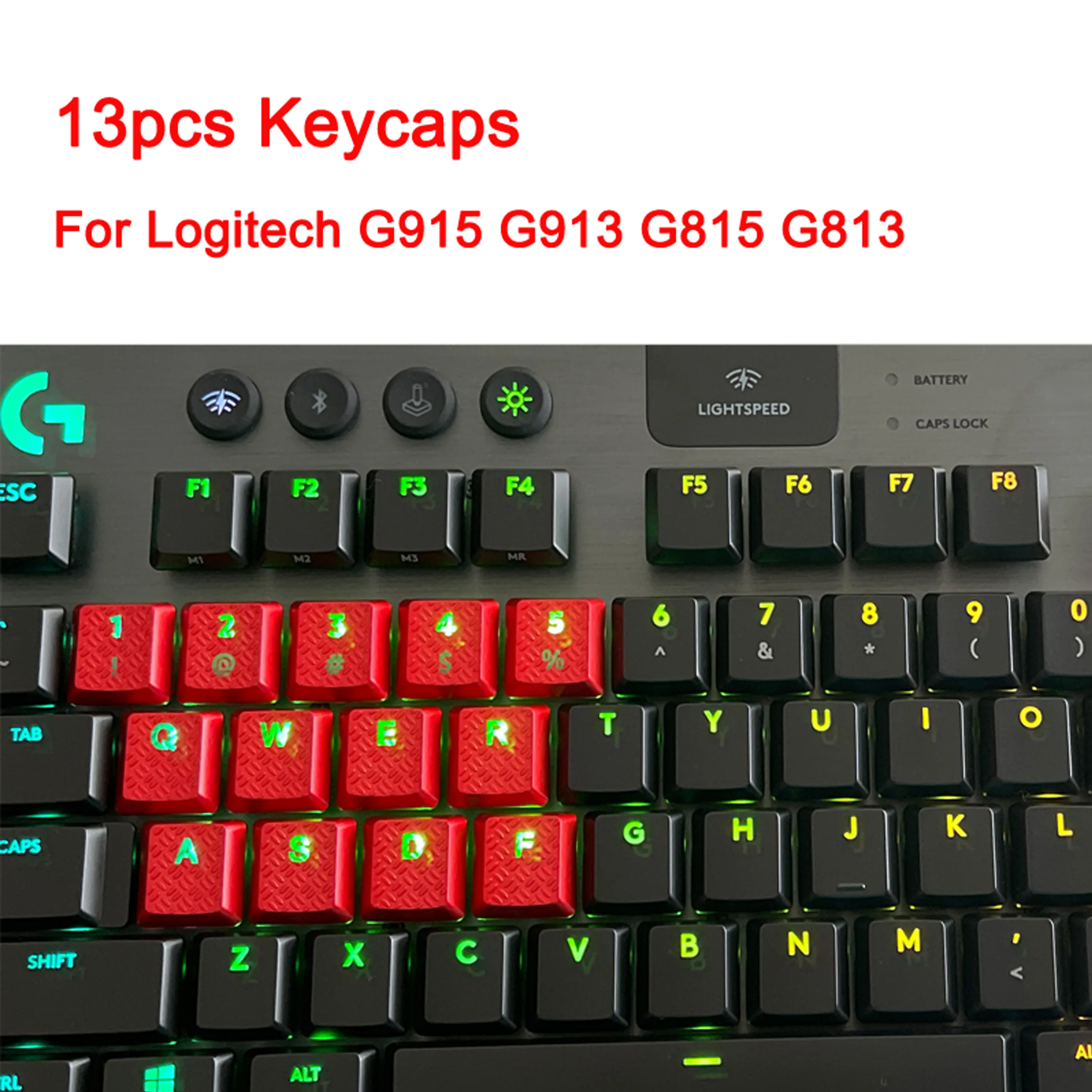 Substituição de Chave Retroiluminada para Logitech G813 G815 G913 G915 Tkl Rgb Teclado Mecânico 13 Pcs