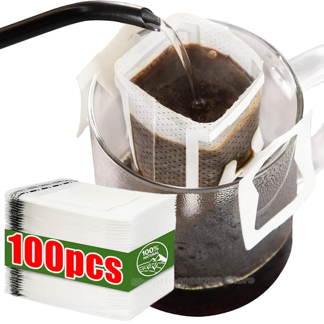 Disposable Coffee Filter Paper Bags Thicken Drip Coffee Tea Filters Bag with Handle Hanging Ear Portable Americano Accessories