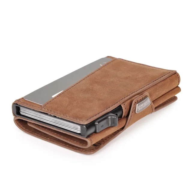 Pop-Up Credit Card Case with RFID Protection Pu Leather Wallet with Compartment for Notes and Coins for Men and Women 2