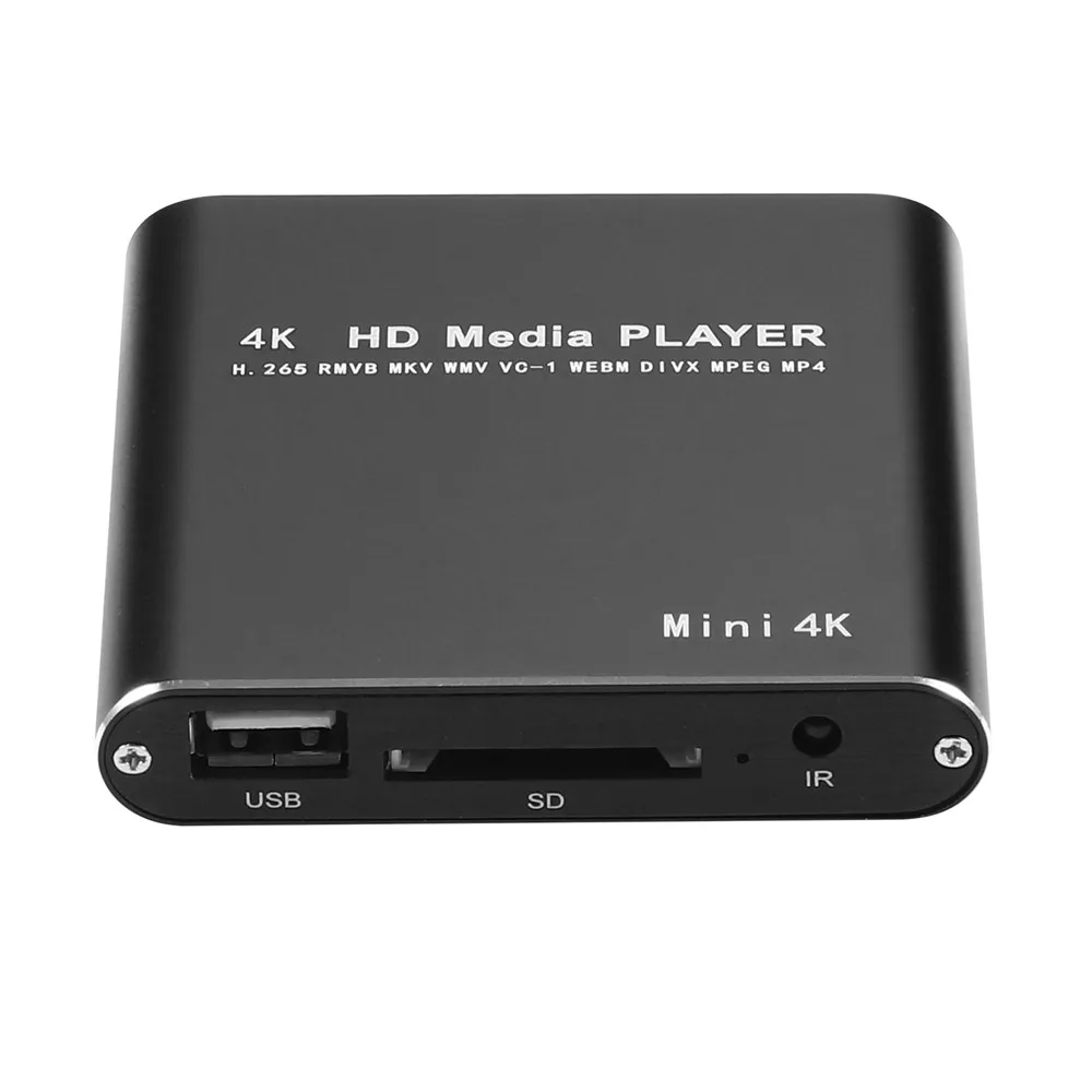 Portable Mini Full HD 4K Media Player Support HDD USB Drive SD Card 2K 1080P Autoplay Advertise AD Video MP3 PPT Players