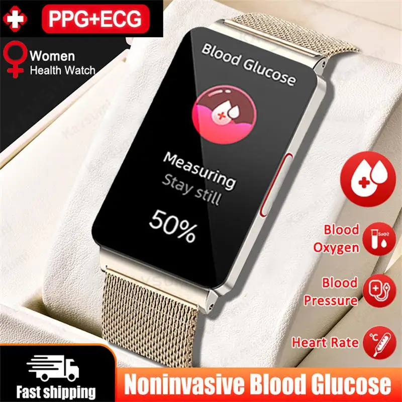 

2023Non-invasive Blood Glucose Smart Watch Men Women ECG+PPG Blood Pressure Measure Thermometer Health Watches Ladies Smartwatch