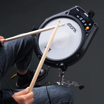 AROMA APD-20 전자 음소거 드럼 박동 보드, 전자 음소거 연습 드럼 패드, 보컬 메트로놈 초보자 훈련 패드 부품